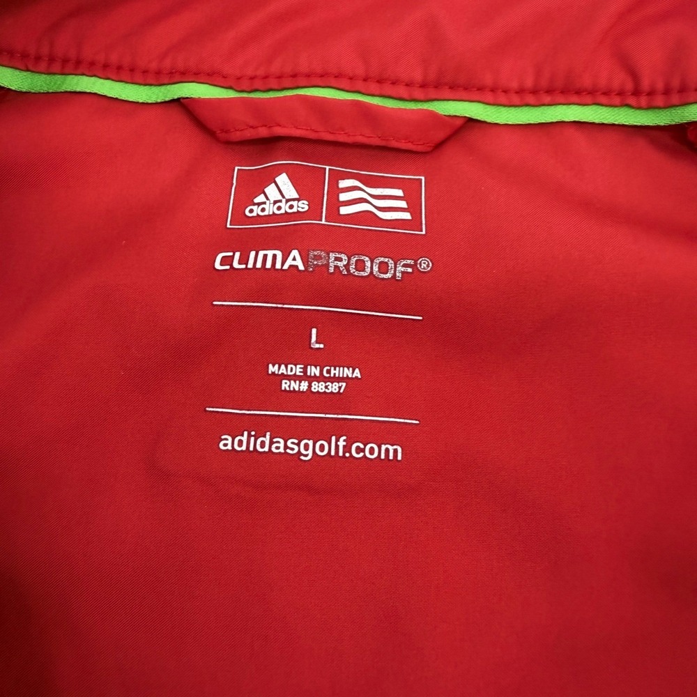 Adidas Golf Windshirt Jacket Mens XL Red 1/4 Zip Pockets Short Sleeve Waterford - Picture 6 of 13
